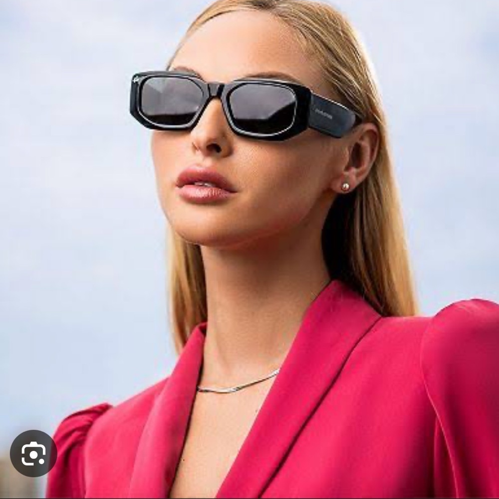 Black Rectangular Sunglasses With Case - image 6